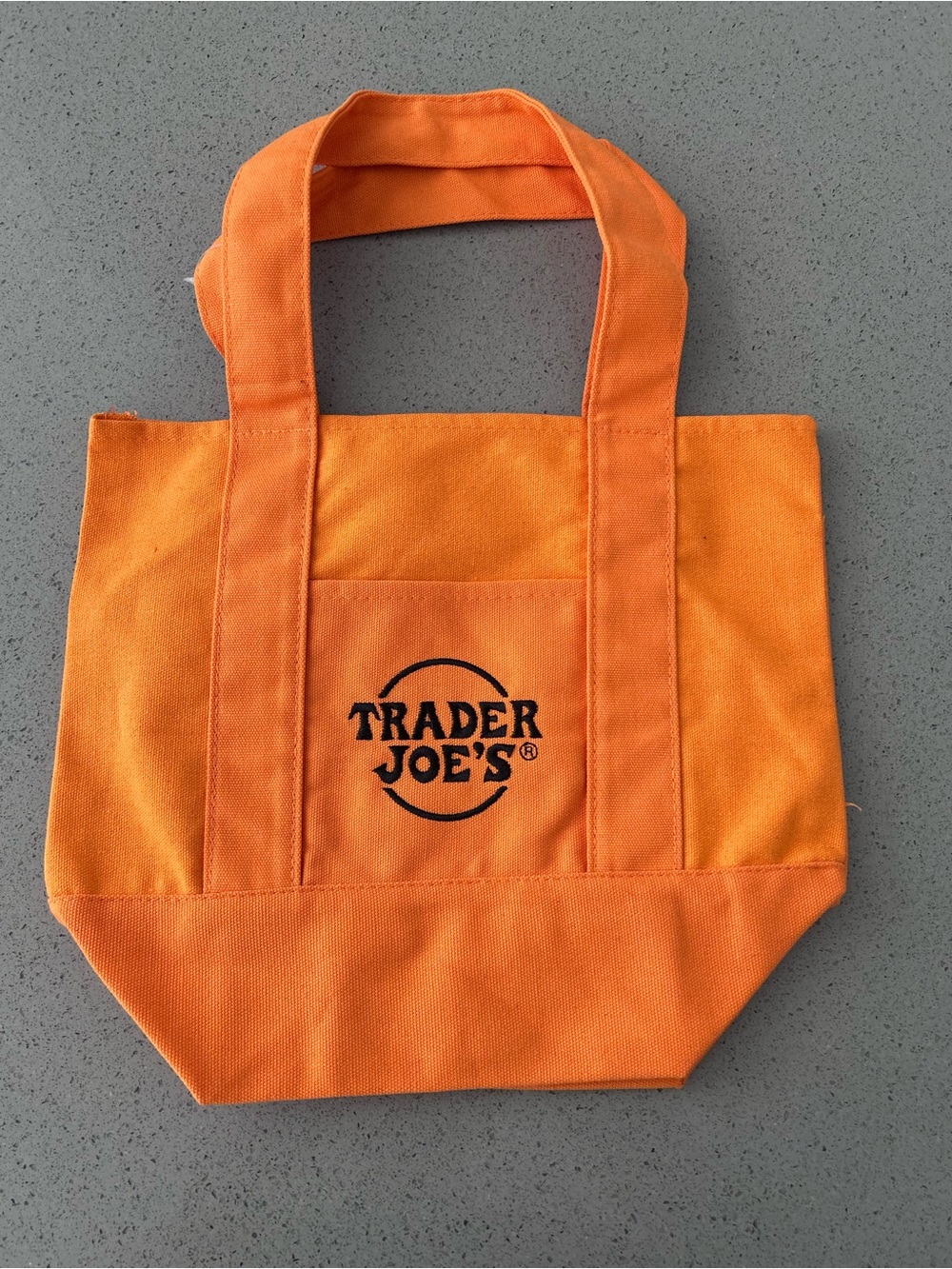 Trader Joe's Orange Canvas Tote Bag with Front Pocket - Picture 2 of 2